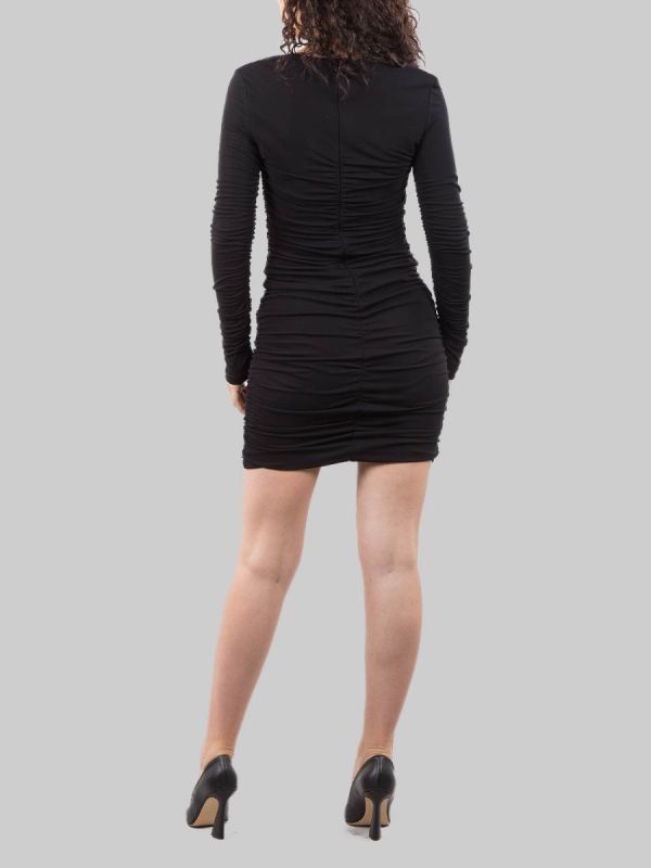 FITTED MINI DRESS IN DRAPED STRETCH FABRIC
