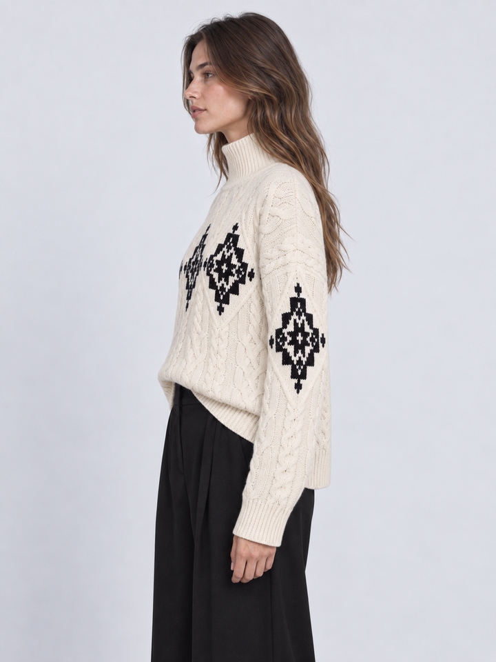Maglia a Trecce con Rombi