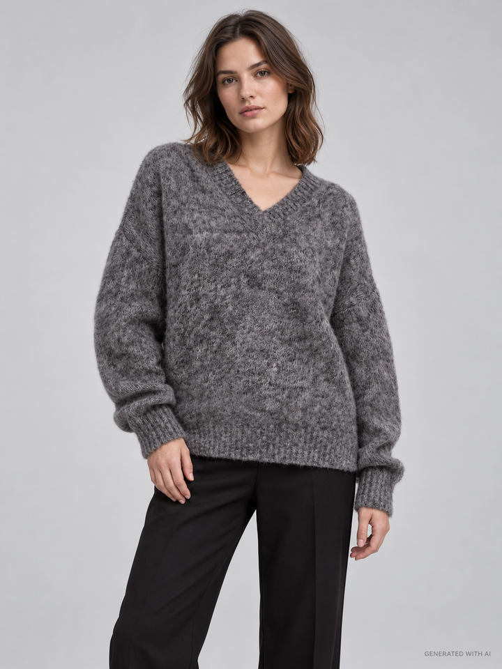 Maglione oversize con scollo a V