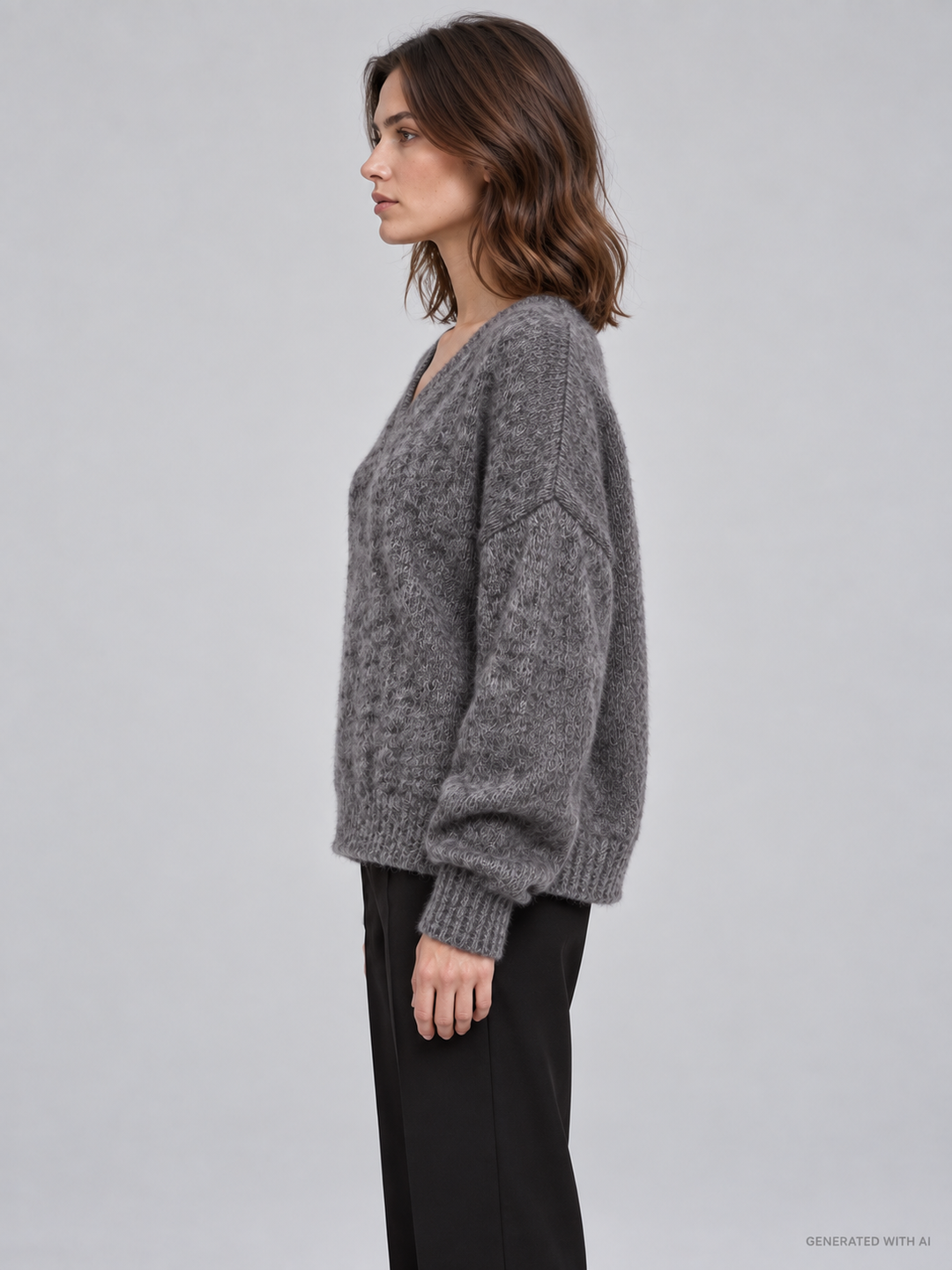 Maglione oversize con scollo a V