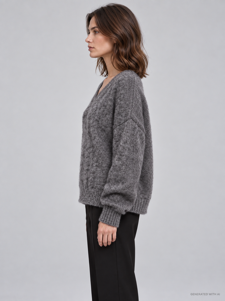 Maglione oversize con scollo a V