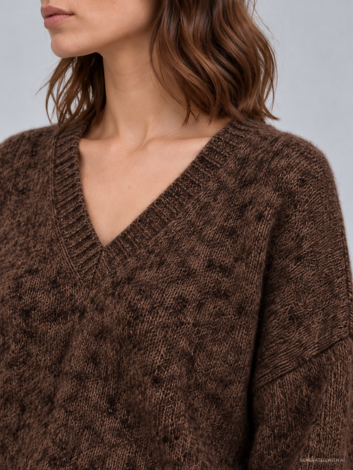 Maglione oversize con scollo a V