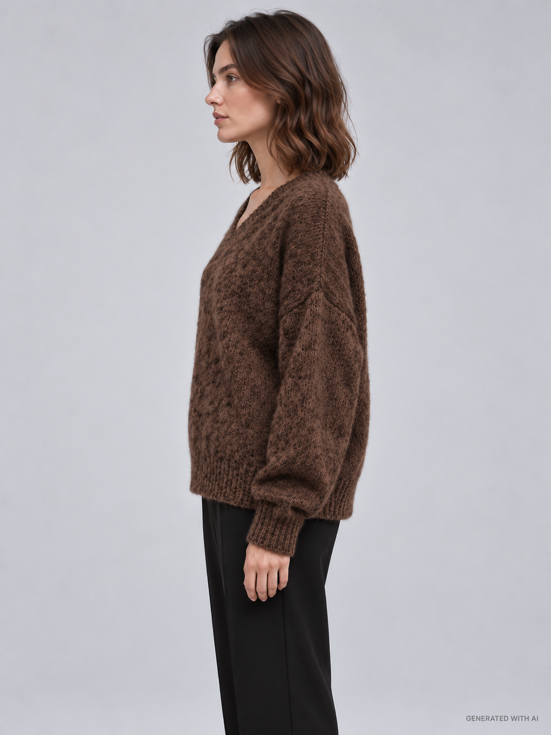 Maglione oversize con scollo a V