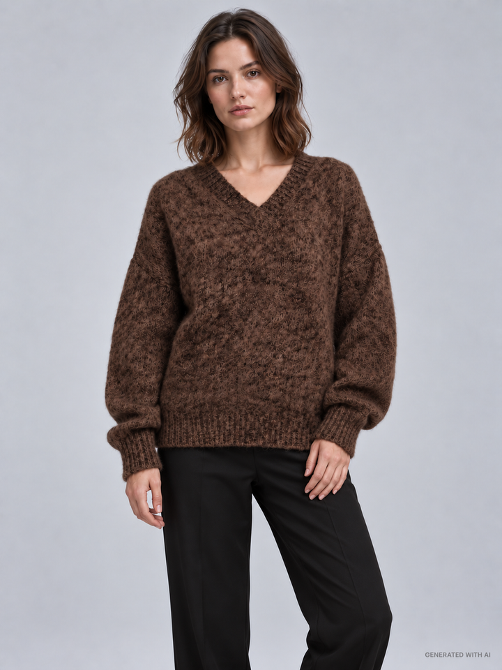 Maglione oversize con scollo a V
