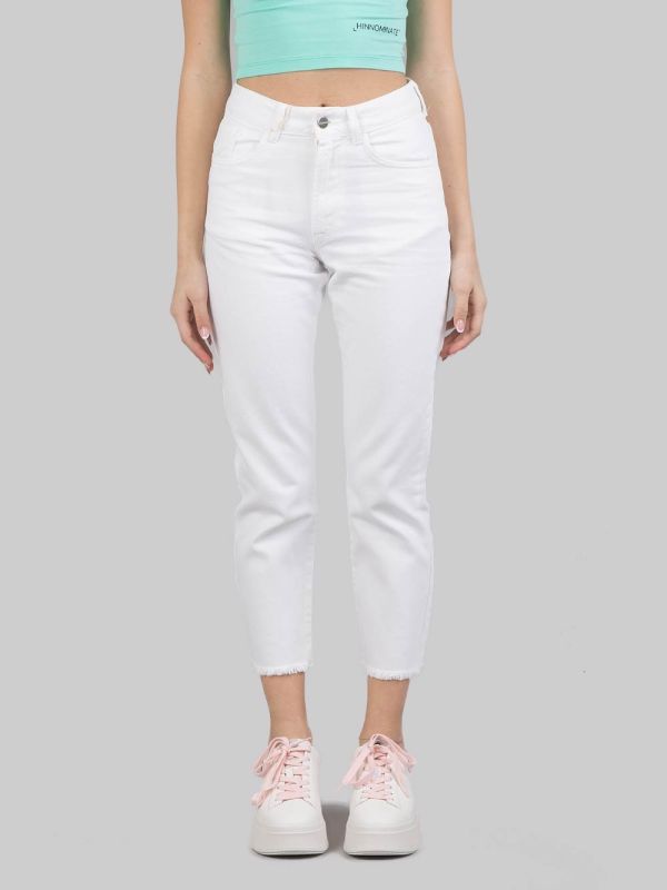 5 POCKET MODEL WHITE DENIM JEANS PANTS