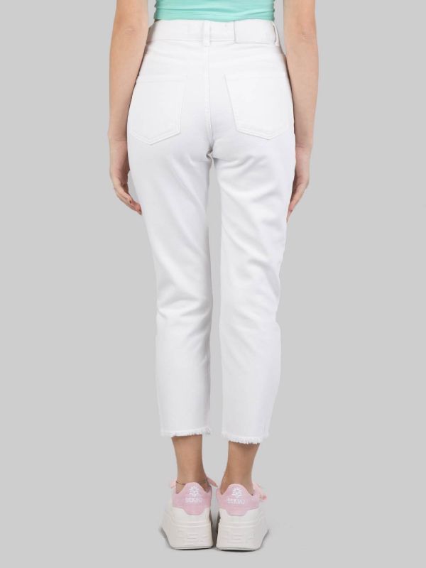 5 POCKET MODEL WHITE DENIM JEANS PANTS