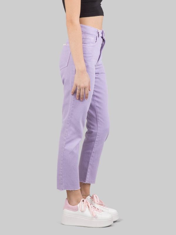 PANTALONI JEANS MODELLO 5 TASCHE IN DENIM LILLA