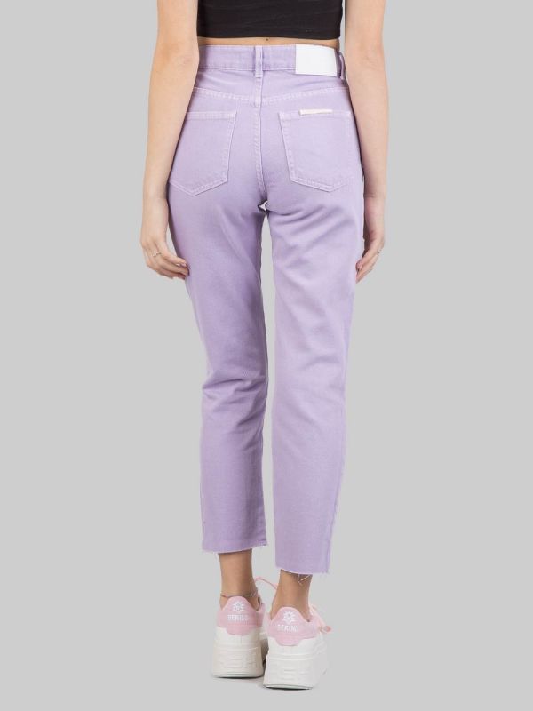 PANTALONI JEANS MODELLO 5 TASCHE IN DENIM LILLA