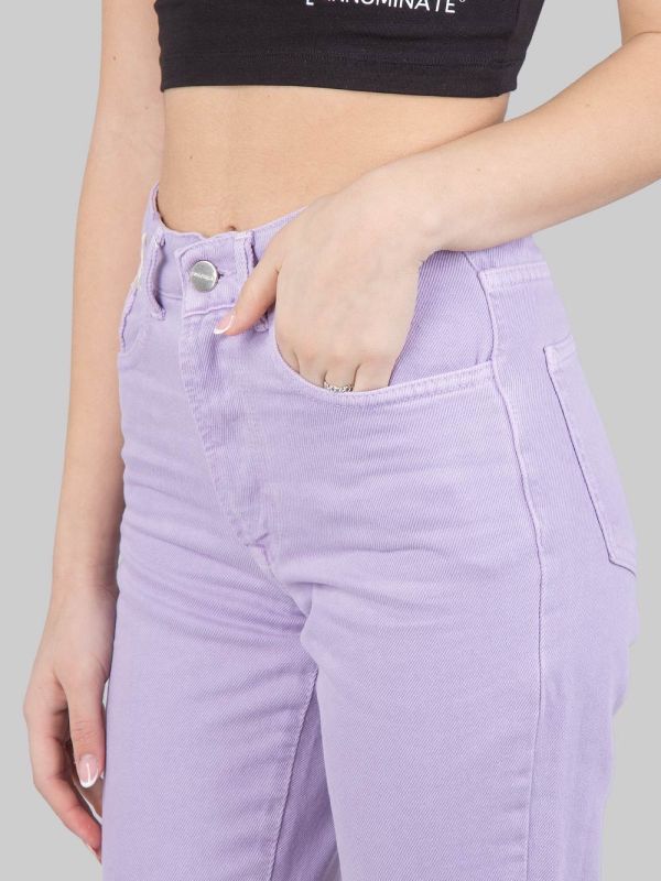 PANTALONI JEANS MODELLO 5 TASCHE IN DENIM LILLA