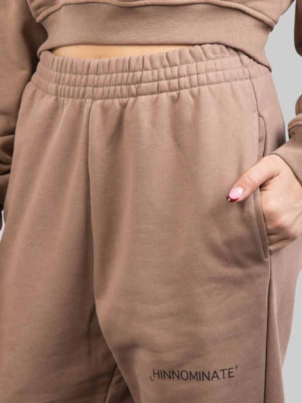 PANTALONI JOGGINGS IN FELPA TORTORA