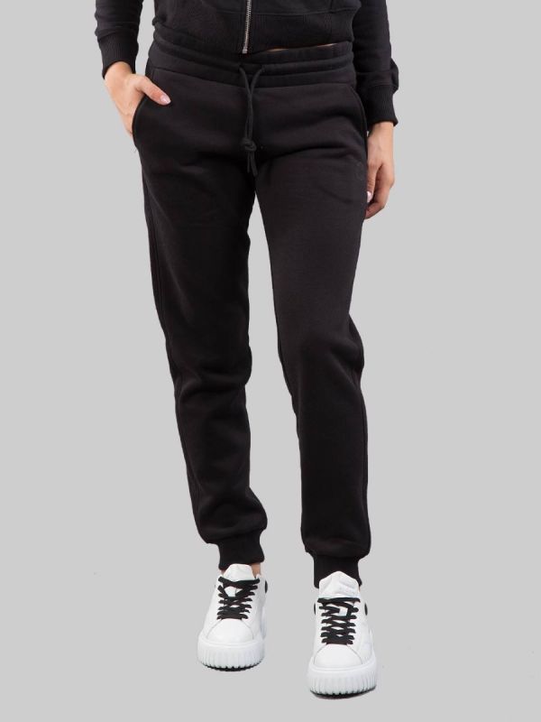 PANTALONI NERI IN COTONE INVERNALE CON LOGO COLMAR GLITTER