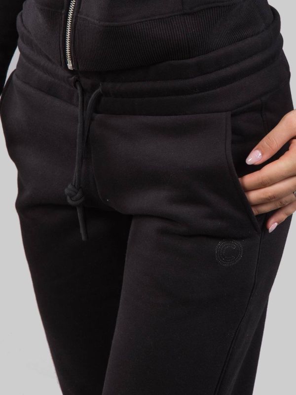 PANTALONI NERI IN COTONE INVERNALE CON LOGO COLMAR GLITTER