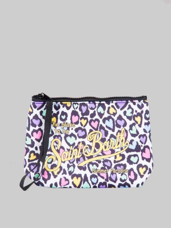 POCHETTE ALINE IN SCUBA A FANTASIA CUORI MULTICOLORE
