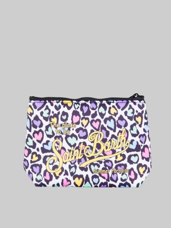 POCHETTE ALINE IN SCUBA A FANTASIA CUORI MULTICOLORE