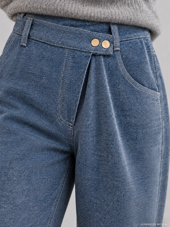 Pantalone in misto cotone effetto denim