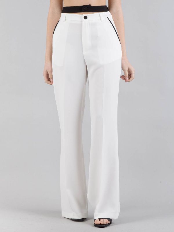 PANTALONI VITA ALTA IN TESSUTO ELASTICIZZATO