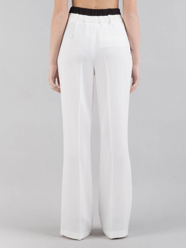 PANTALONI VITA ALTA IN TESSUTO ELASTICIZZATO