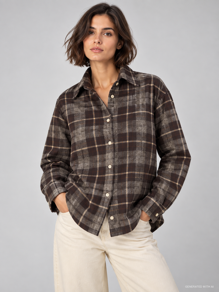 Camicia Gigy in flanella di cotone a quadri