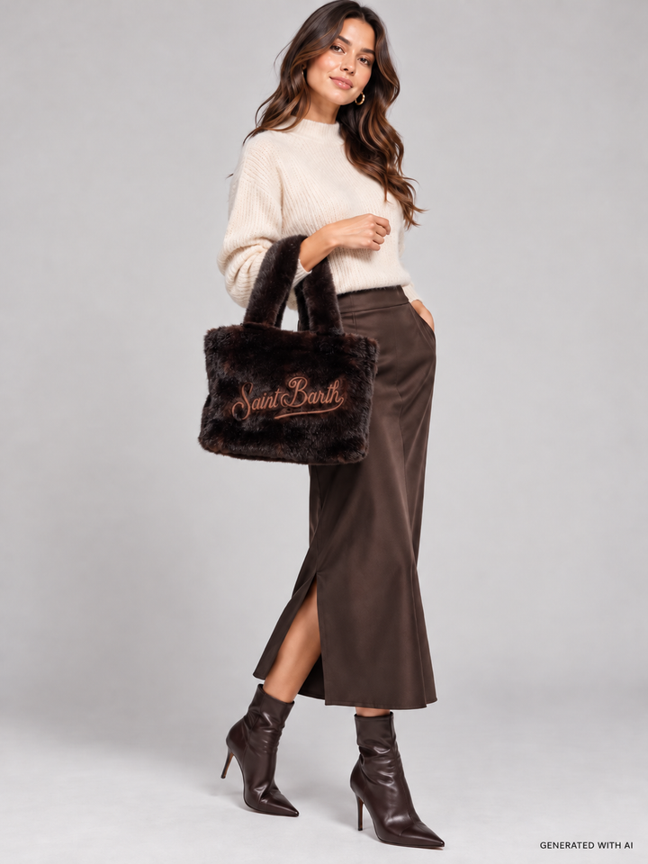 Borsa Saint Barth Colette Soft Fur