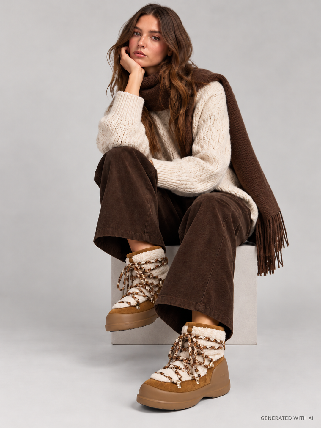 Moon Boot Mezzaluna in Shearling