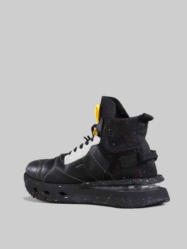 BLACK NIKHO SNEAKERS IN STRETCH FABRIC AND LEATHER