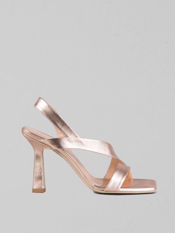 LAMINATED LEATHER SANDALS