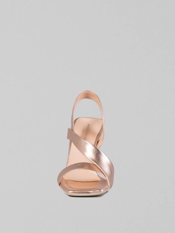 LAMINATED LEATHER SANDALS