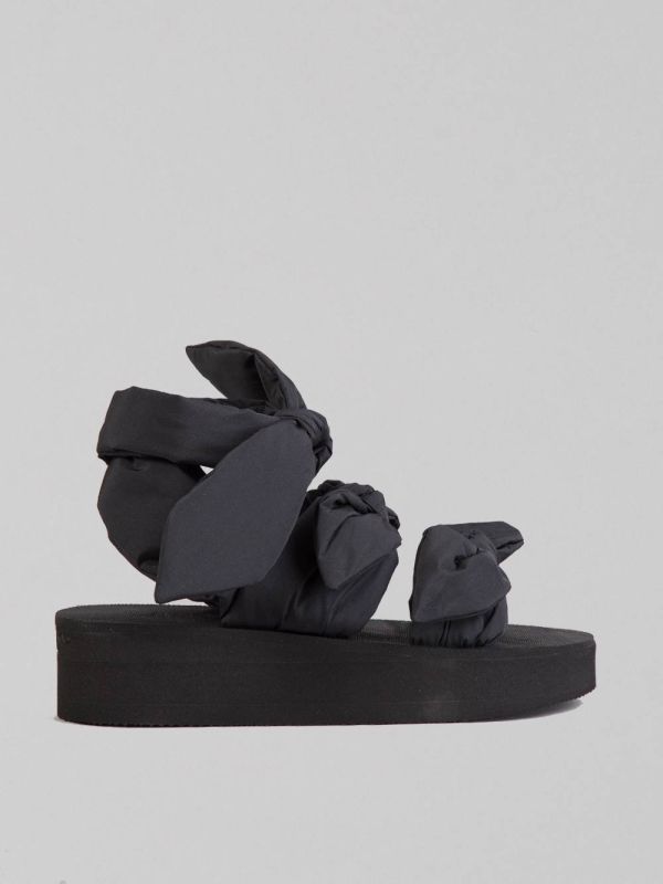 TAFFETA SANDALS WITH BOWS