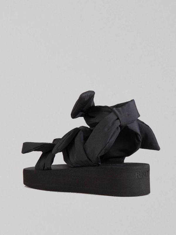 TAFFETA SANDALS WITH BOWS