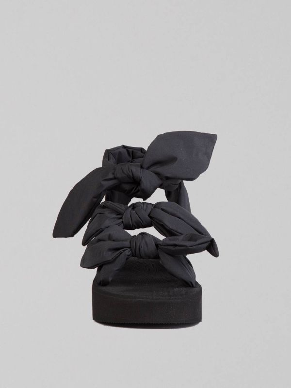TAFFETA SANDALS WITH BOWS
