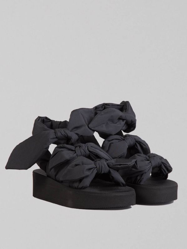 TAFFETA SANDALS WITH BOWS
