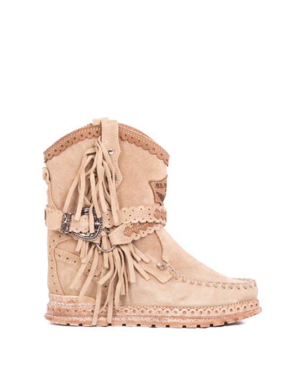 ARYA INDIAN BOOTS WITH ECRU FRINGES