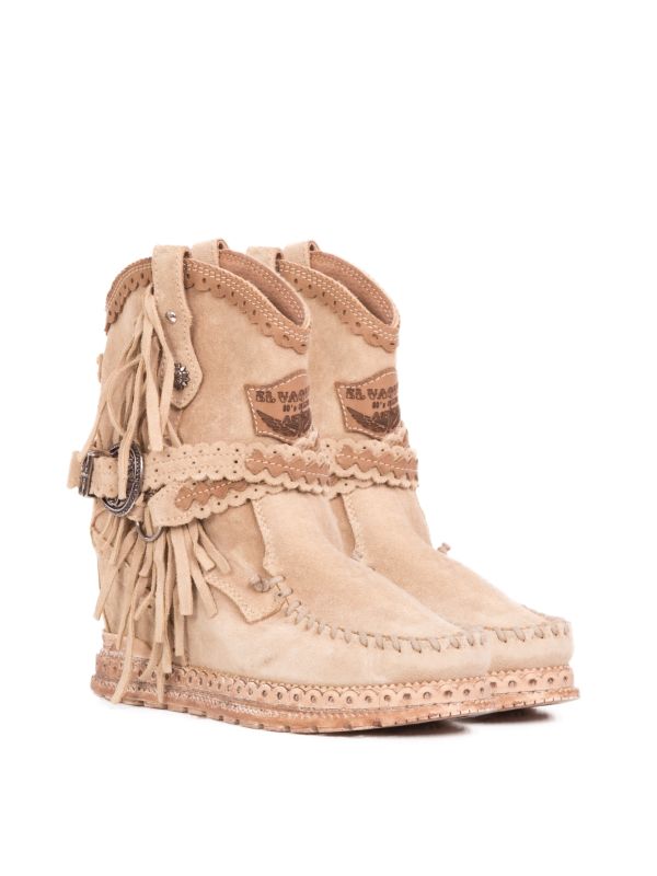 ARYA INDIAN BOOTS WITH ECRU FRINGES