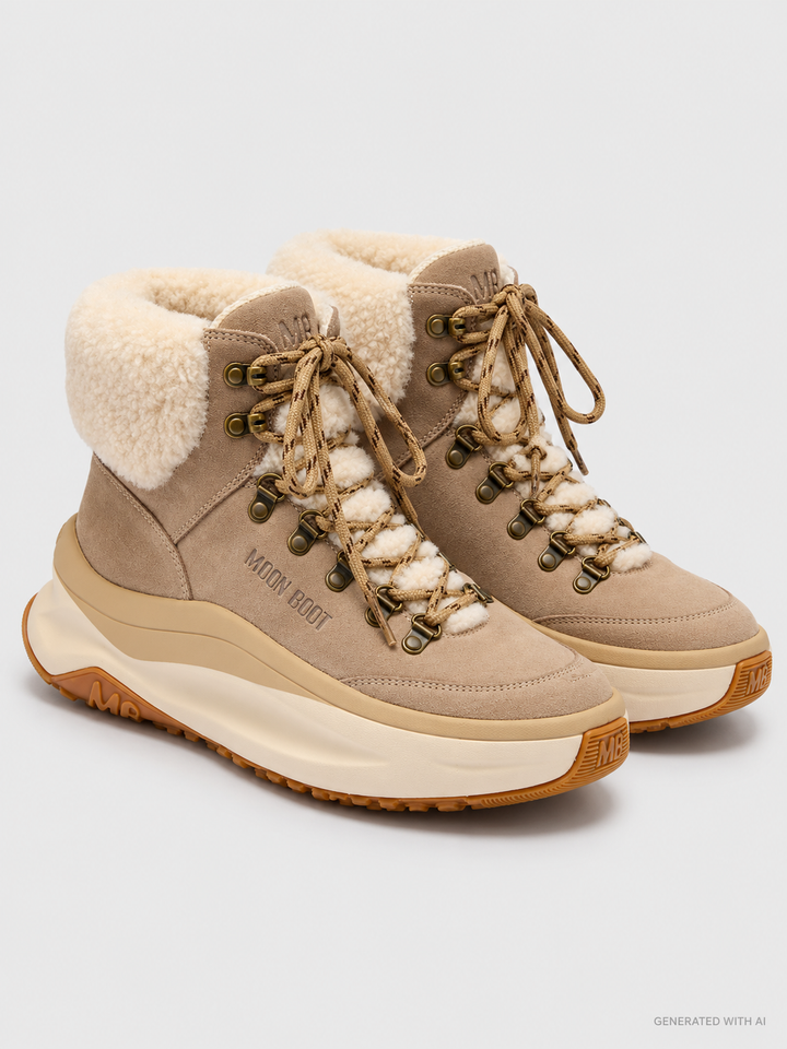 Moon Boot Moon247 City Mid Beige in Shearling