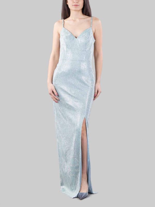 ABITO LUNGO A SIRENA REALIZZATO IN FULL STRASS