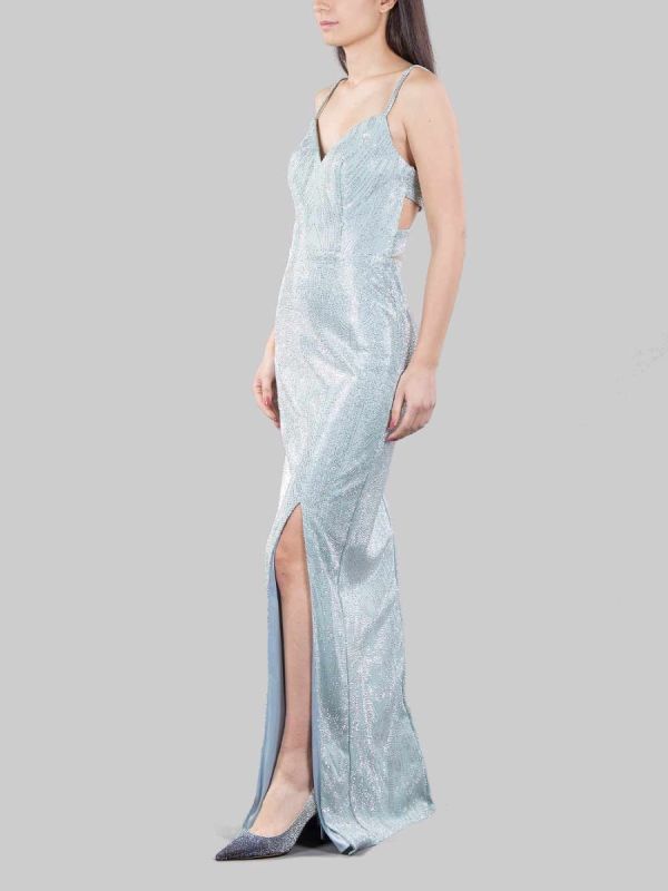 ABITO LUNGO A SIRENA REALIZZATO IN FULL STRASS