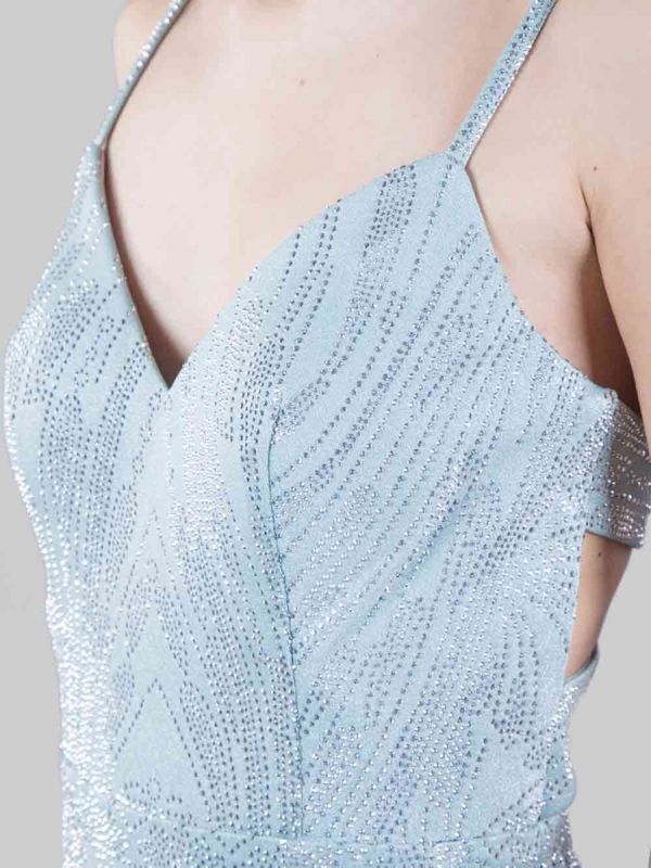 ABITO LUNGO A SIRENA REALIZZATO IN FULL STRASS