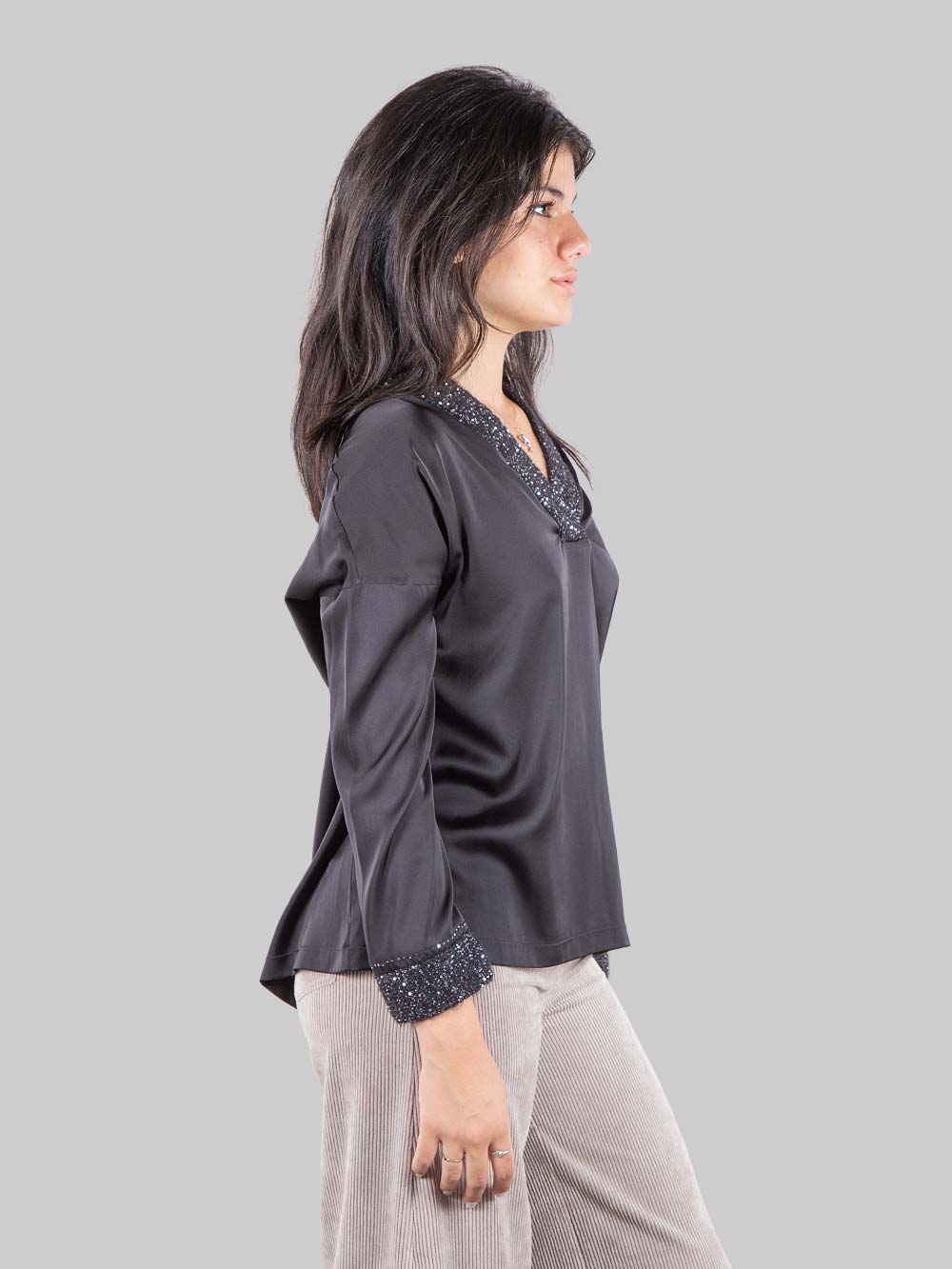 Blusa con inserti