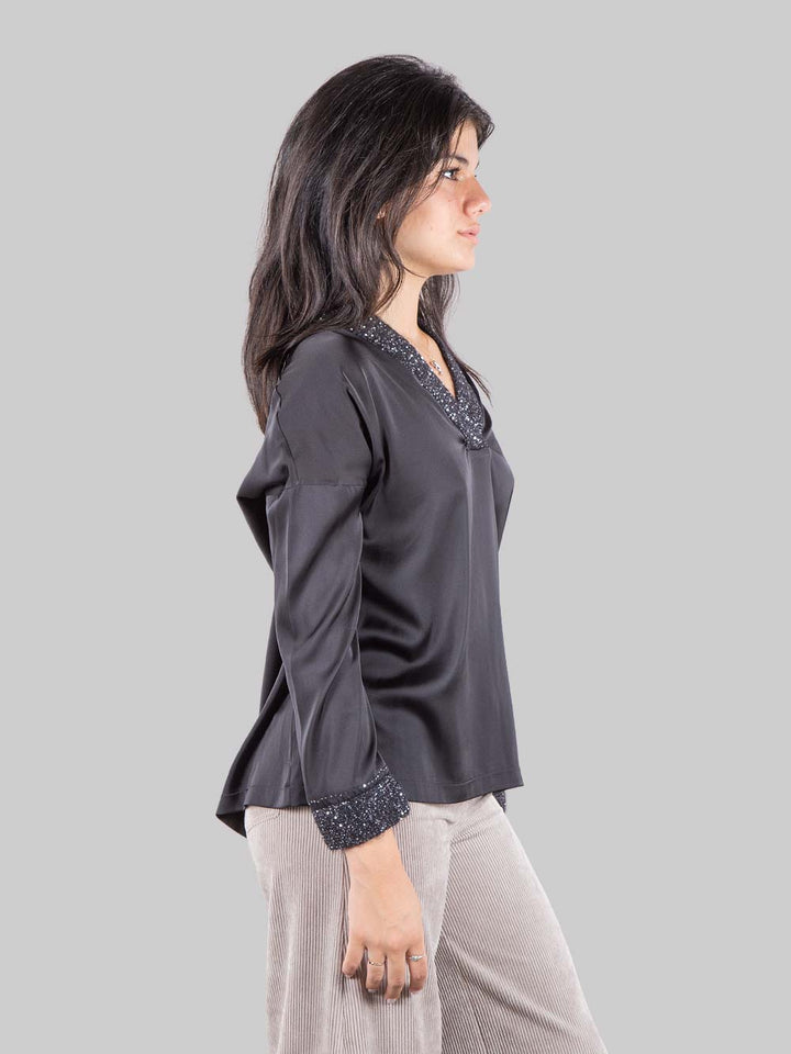 Blusa con inserti