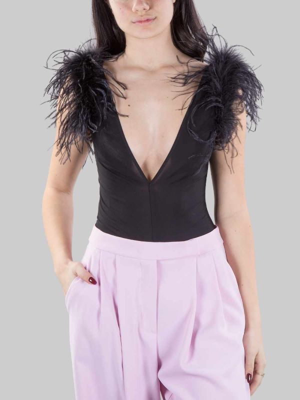 BLACK BUTTAFUOCO BODY WITH FEATHERS