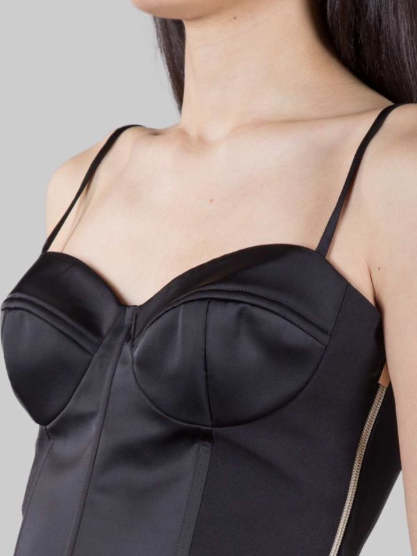 TOP NERO MODELLO BUSTIER CON STRINGHE POSTERIORI