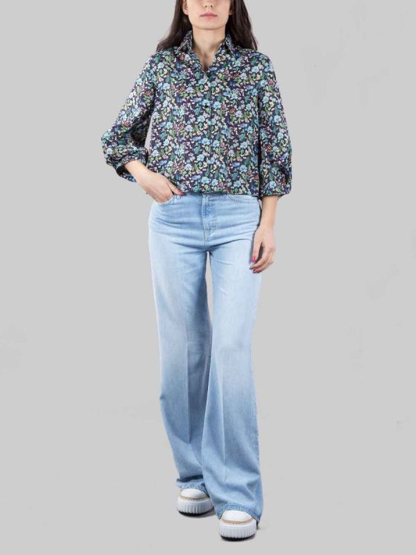 MARGOT SHIRT WITH WILD FLOWER PATTERN AND 3/4 SLEEVES