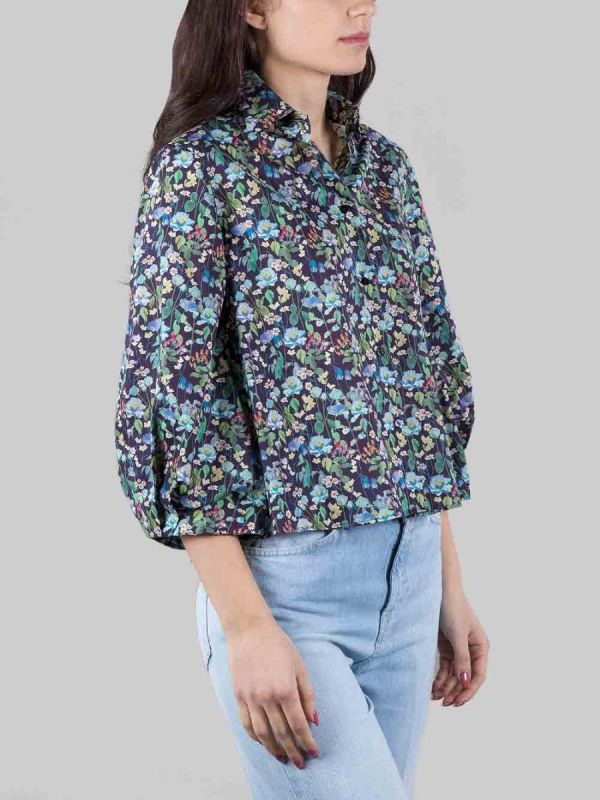 MARGOT SHIRT WITH WILD FLOWER PATTERN AND 3/4 SLEEVES