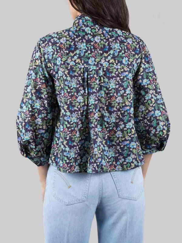 MARGOT SHIRT WITH WILD FLOWER PATTERN AND 3/4 SLEEVES