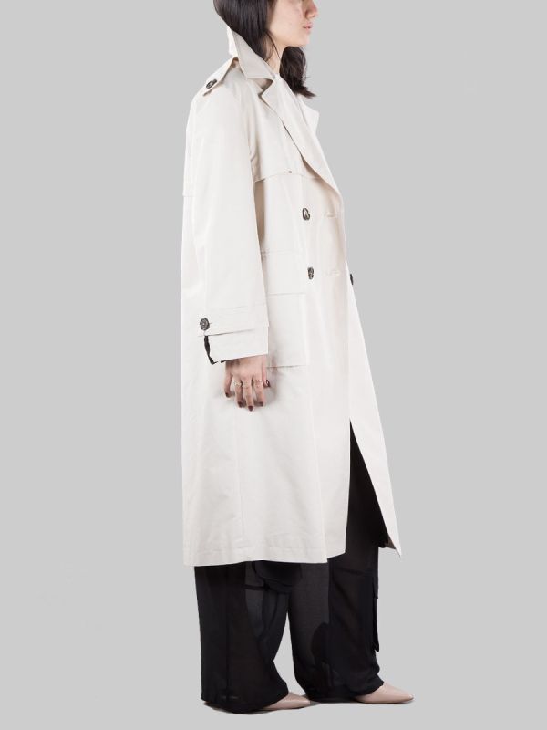 TITANO TRENCH COAT IN BEIGE TECHNICAL COTTON WITH BELT