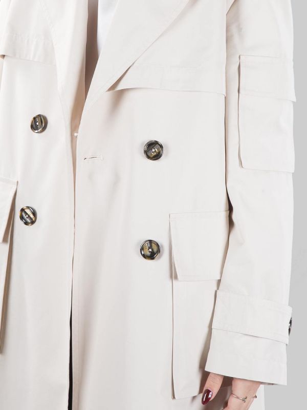 TITANO TRENCH COAT IN BEIGE TECHNICAL COTTON WITH BELT