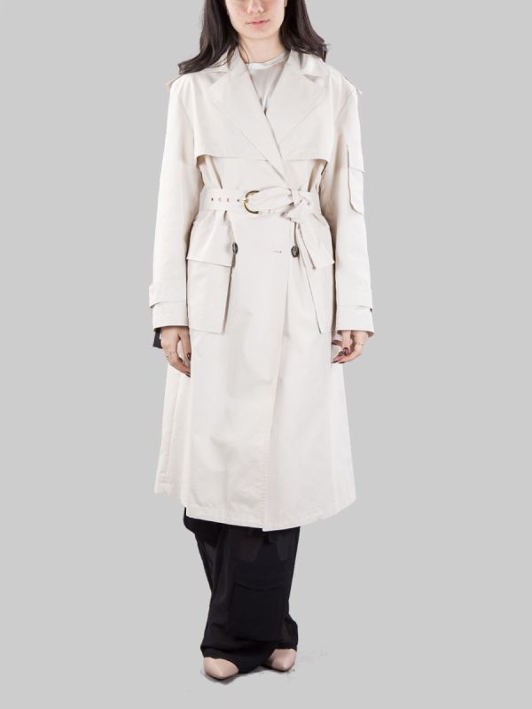 TITANO TRENCH COAT IN BEIGE TECHNICAL COTTON WITH BELT