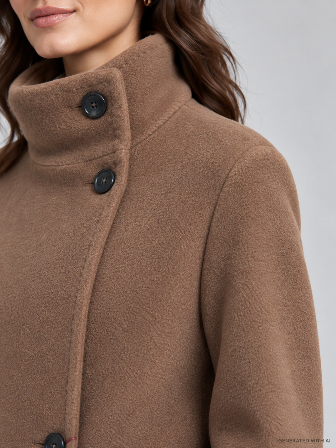 Cappotto color cammello in alpaca e lana vergine