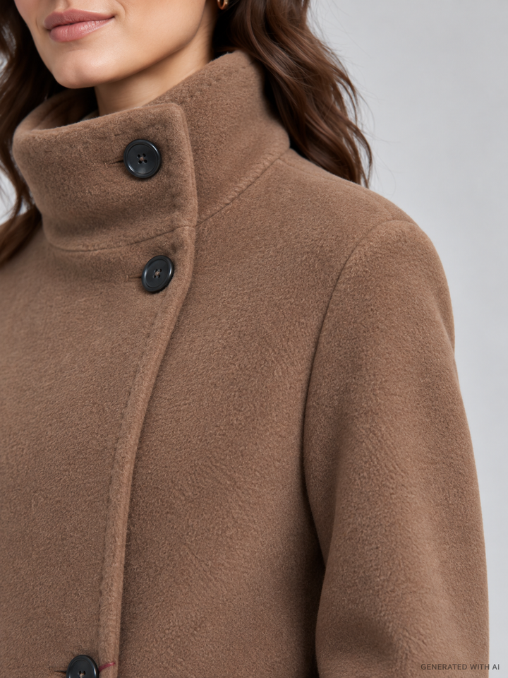 Cappotto color cammello in alpaca e lana vergine