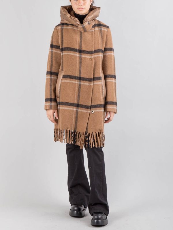 CAPPOTTO IN MISTO LANA CON INSERTI IN PIUMINO